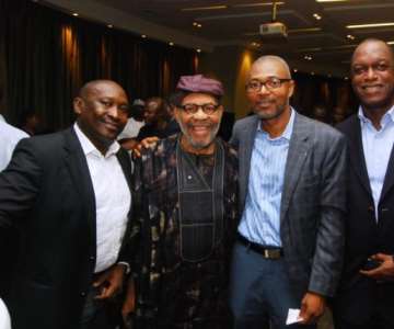 CHAIRMAN,ART GALLERY OWNERS ASSOCIATION OF NIGERIA CHIEF FRANK OKONTA, EMEKA MBA WITH GUESTS