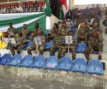 Members of the Nigeria Army Band during the Emblem Appeal Fund Launching to begin Armed Forces and Remembrance Day in Imo State