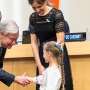 UN Photo/Mark Garten: Secretary-General AntÃ³nio Guterres presents an award to the family of Sergii Prykhodko, a Ukrainian peacekeeper who was killed in action in South Sudan in March 2025