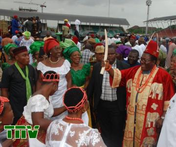Imo Deputy Governor, prince Eze Madumere celebrates in grand style at the Heroes Square Owerri