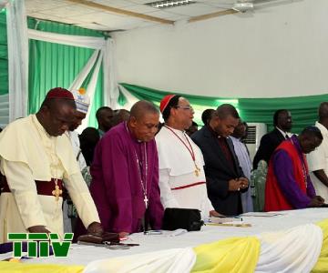 Cross section of the clegies during a church service to mark Abia state''s 21anniversary in Umuahia.