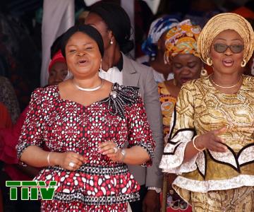 Wife of the Governor of Lagos State and convener, Lagos Women Forum, Mrs. Bolanle Ambode (r) and SSA. to the President on SDG., Mrs. Adejoke Adefulire (L) during the forum, with the theme: ‘Woman…Your Health, Your Social Environment’, held at the Police College, GRA, Ikeja, on Tuesday, 19th June 2018.<br/><br/>